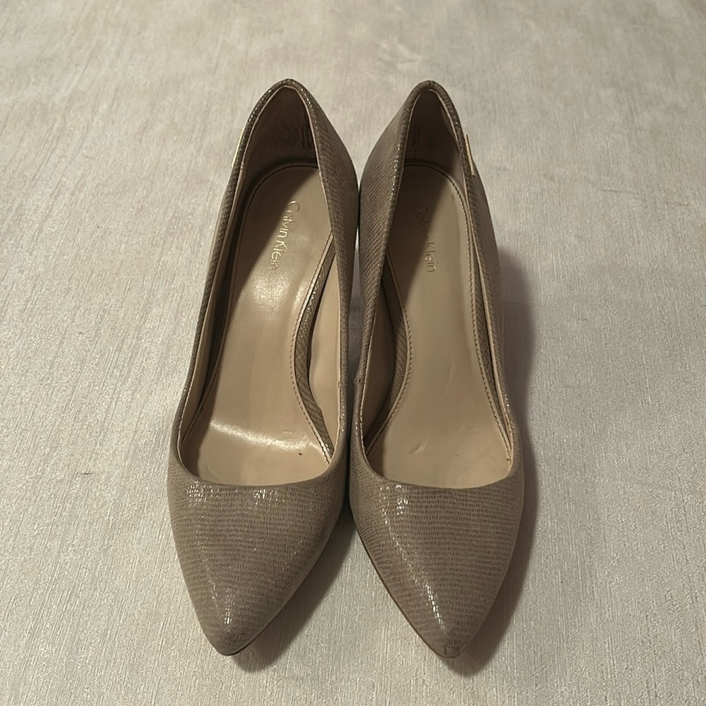 Calvin Klein Kimberly Pointed Toe Nude Heels